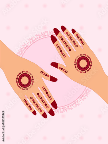 Floral Henna Mehndi Vector Hand Illustration Design, Henna Hands Vector, henna hands Mehndi hands template banner background design	
