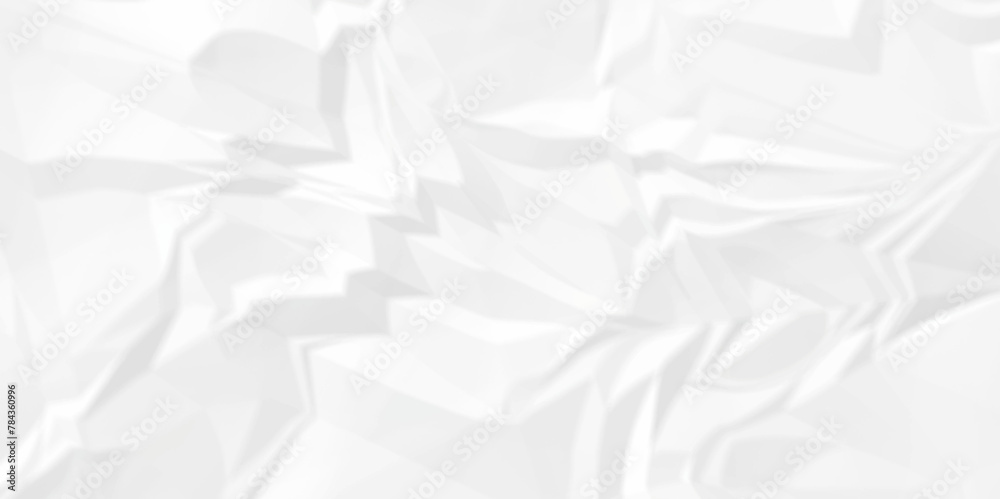 Fototapeta premium White crumple paper wrinkled poster template ,blank glued creased paper texture background. white paper crumpled backdrop background. used for cardboard.