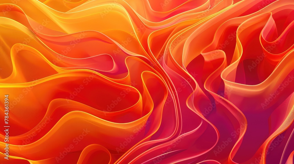 Obraz premium Abstract vector, Orange red background. Light gradient waves. Bright-colored.