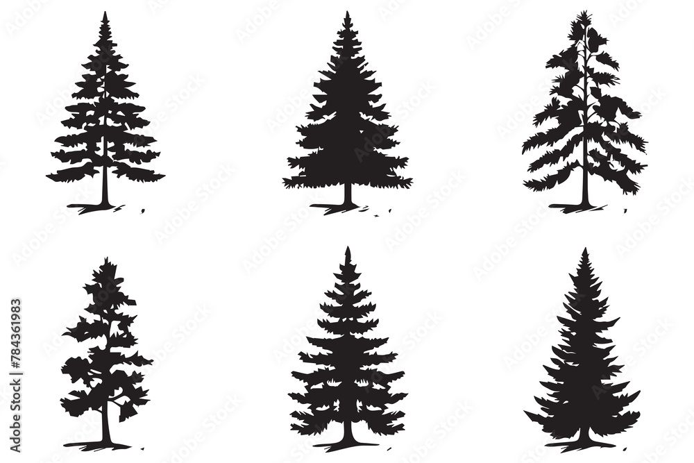 Fototapeta premium set of christmas trees