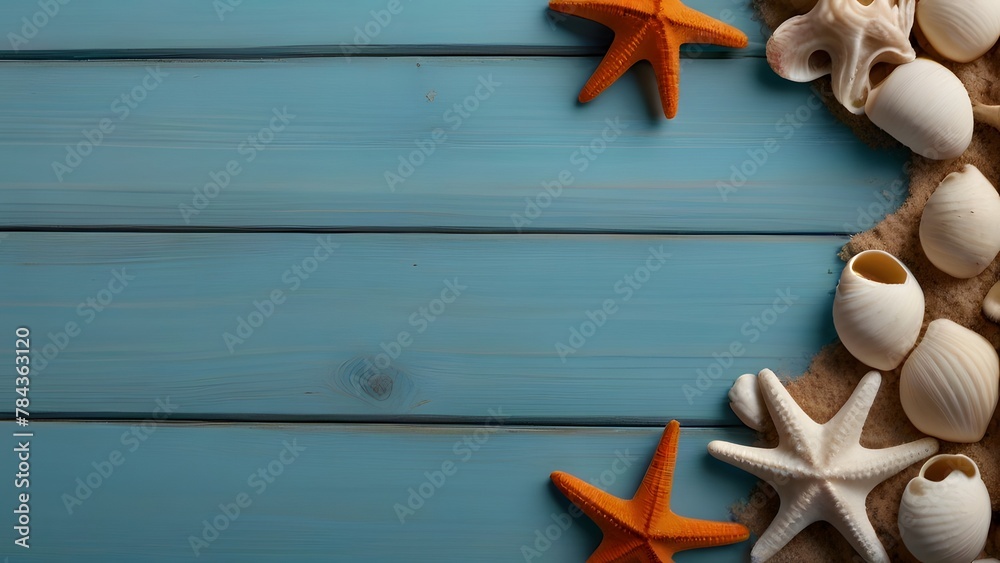 shells and starfish, ai generated shells and starfish, ai generated