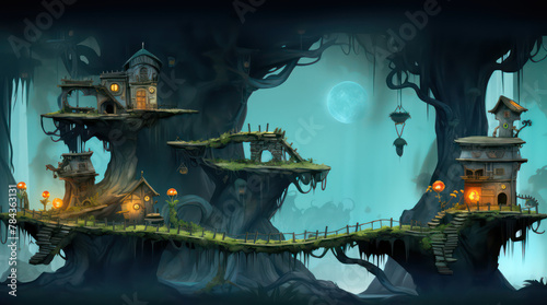 fantasy Platforms Isolated For 2D Game