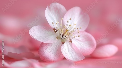 a close - up photo of pink flower with petals, surrounded by petals © Wirestock