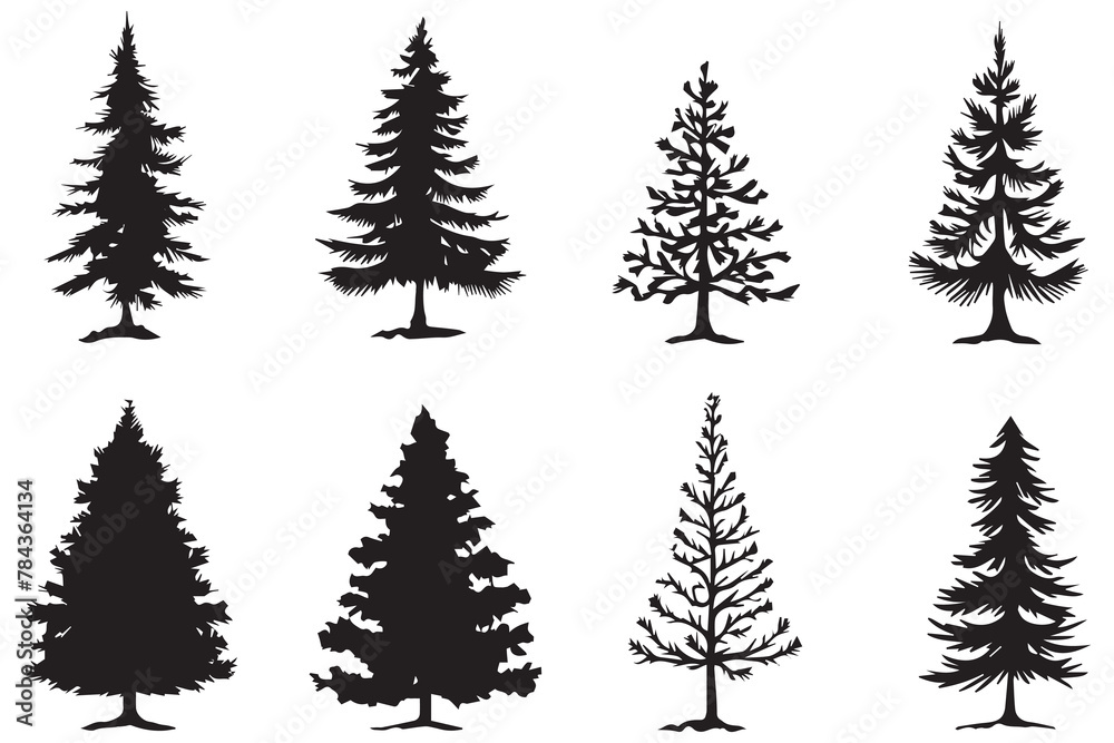 set of christmas trees set of christmas trees
