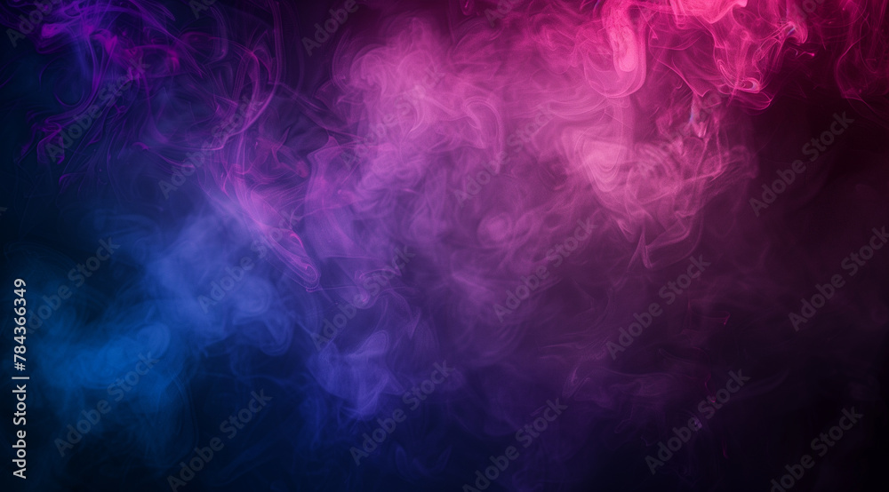 dark gradient background with purple and blue color, pink smoke effect, Generative AI
