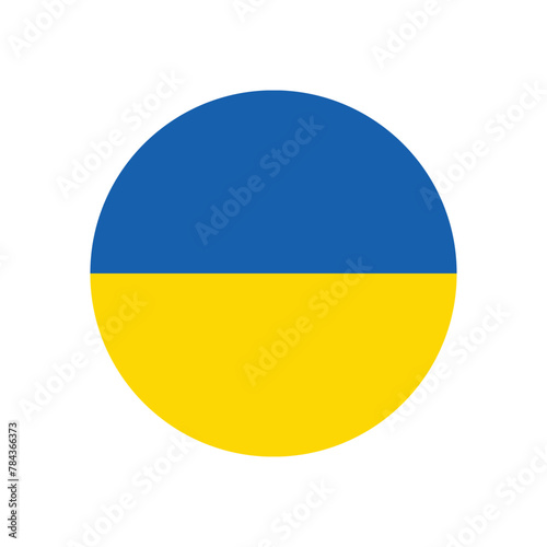 Ukraine national flag vector illustration. Ukraine Round flag.
