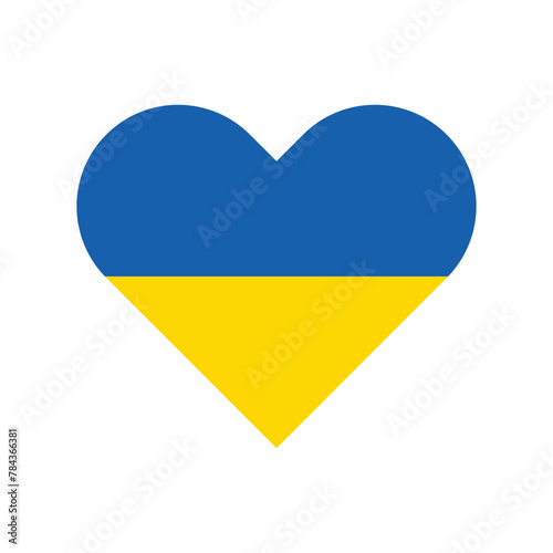 Ukraine national flag vector illustration. Ukraine Heart flag.  