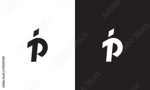 IP logo, monogram unique logo, black and white logo, premium elegant logo, letter IP Vector minimalist