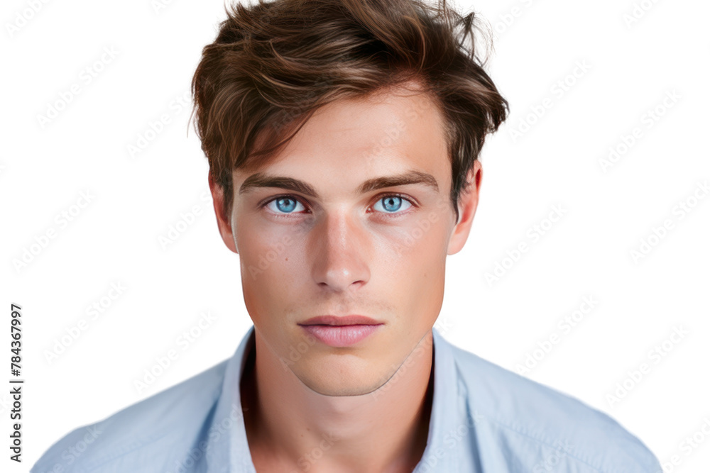 Smiling man in casual shirt, with a handsome expression, exuding youth and confidence in a studio portrait, Isolated on transparent background. Smiling man in casual shirt, with a handsome expression, exuding youth and confidence in a studio portrait, Isolated on transparent background.