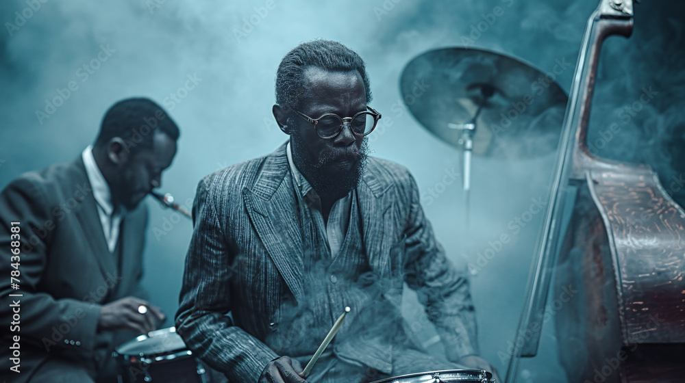 Independent Jazz Musicians Playing Solo Instruments  Digital Art Wallpaper Background Backdrop