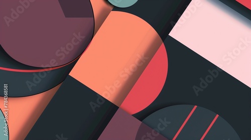 Abstract geometric shapes in shimmering shades of red on a metallic surface, abstract  , background