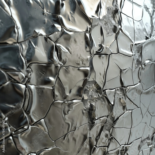 Abstract Shattered Glass Texture with Reflective Surface