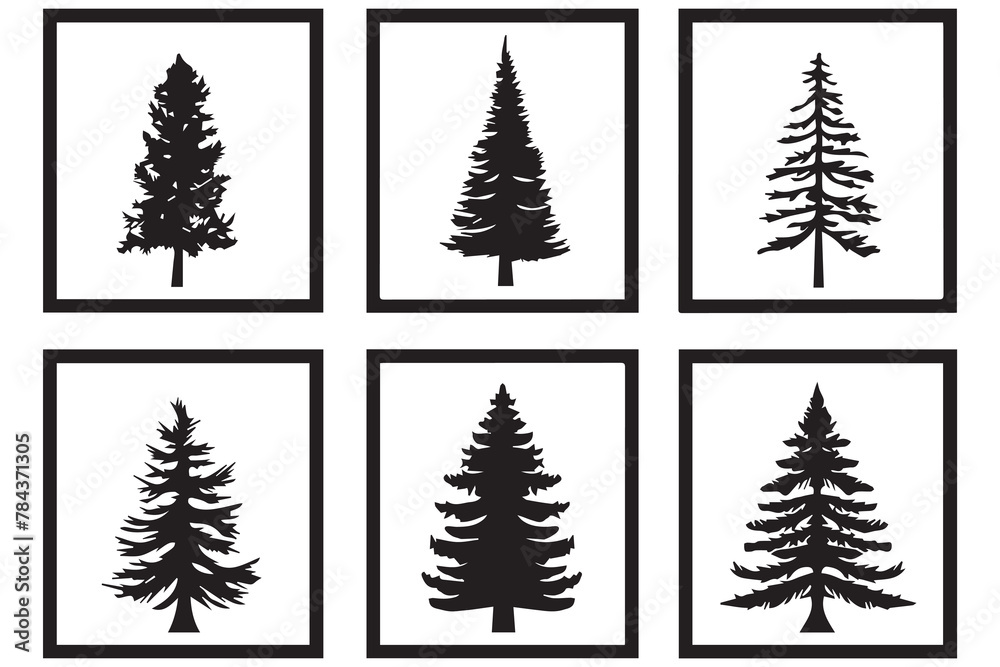 Fototapeta premium christmas trees set