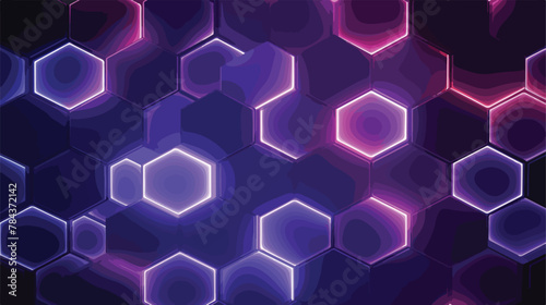 Abstract background hexagon pattern with glowing li