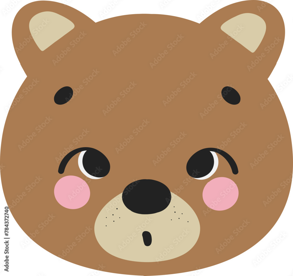 Adorable Brown Bear SVG Illustration with Emoji Expression Adorable Brown Bear SVG Illustration with Emoji Expression