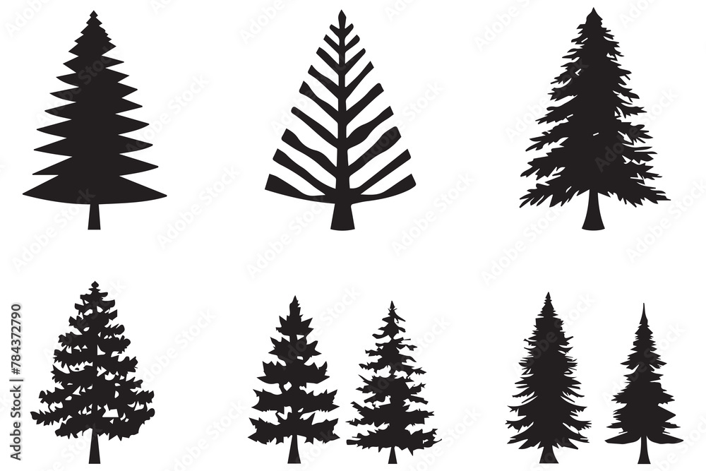Fototapeta premium set of christmas trees