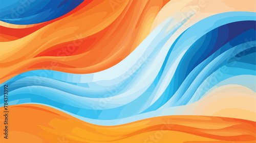 Abstract orange blanc and blue background with wave