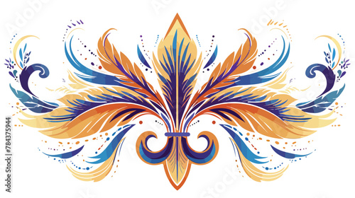 The traditional Fleur de Lis or three feathers symbol