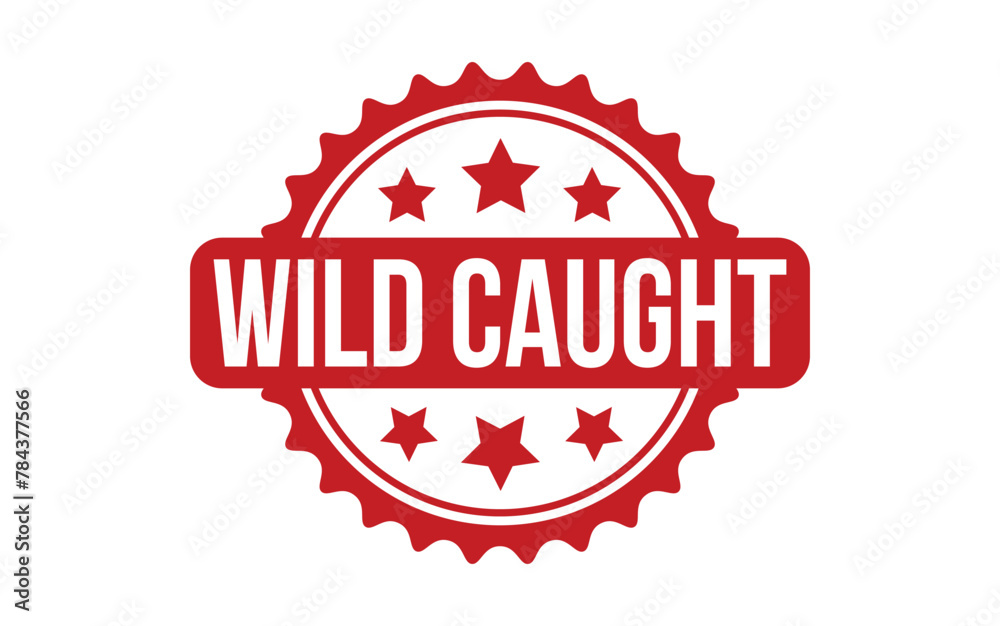 Wild Caught rubber grunge stamp seal vector Wild Caught rubber grunge stamp seal vector