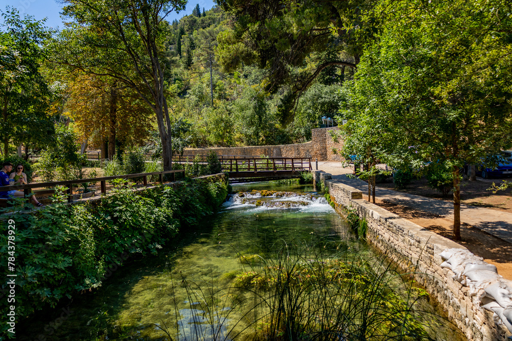 Beautiful landscape in the Krka National Park in Croatia. Natural Waterfalls. Natural wonders Beautiful landscape in the Krka National Park in Croatia. Natural Waterfalls. Natural wonders