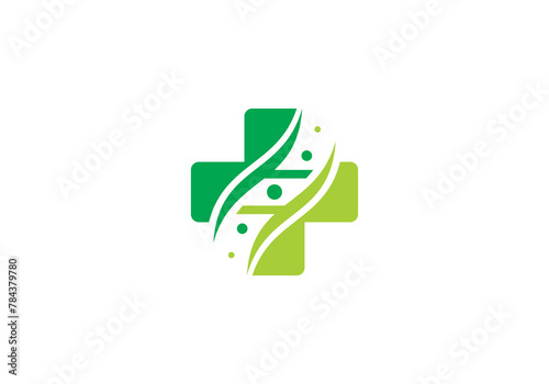 minimalist medical with dna logo. health care symbol design vector