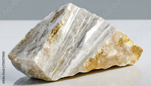 macro shooting mineral stone Muscovite in Quartz Dioctahedral mica, common mica isinglass potash mica It is a hydrated phyllosilicate mineral of aluminium photo