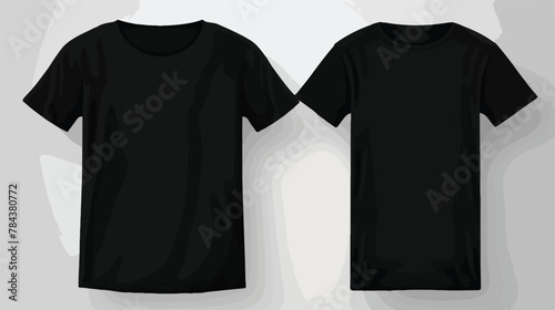 Black tshirt with copy space .. 2d flat cartoon va