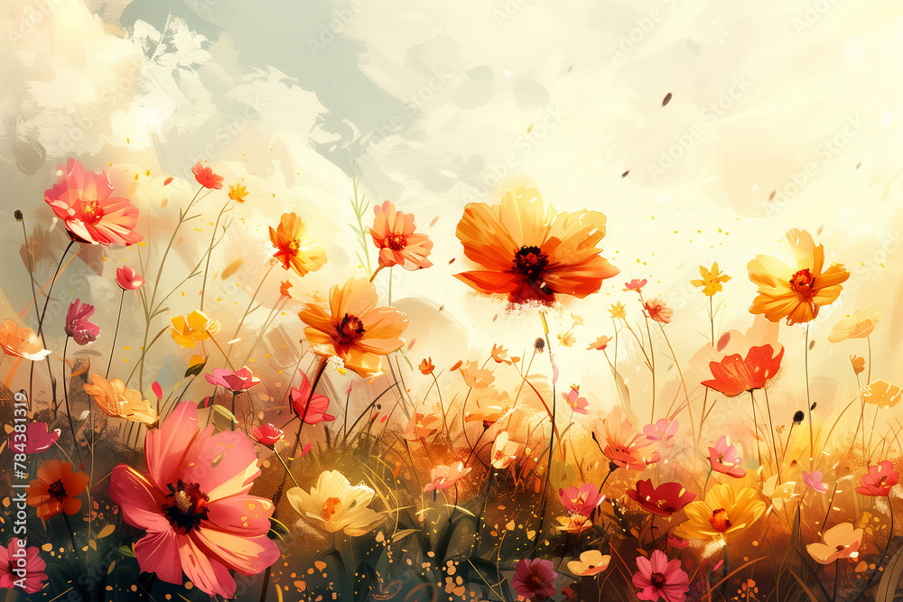 Obraz premium Rebirth of Peace: Watercolor Battlefield