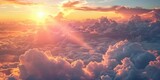 A beautiful sunset scene with colorful clouds in the sky. Perfect for backgrounds or inspirational content