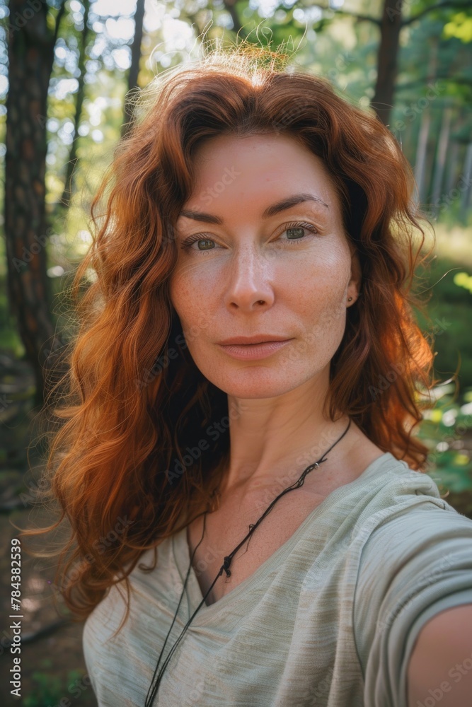 Close up of a woman with freckles on her face, suitable for beauty and skincare concepts Close up of a woman with freckles on her face, suitable for beauty and skincare concepts