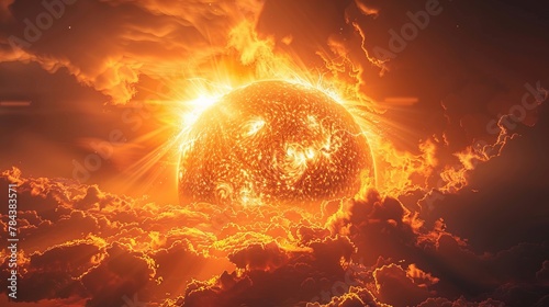 Stunning capture of the sun, vibrant and radiant