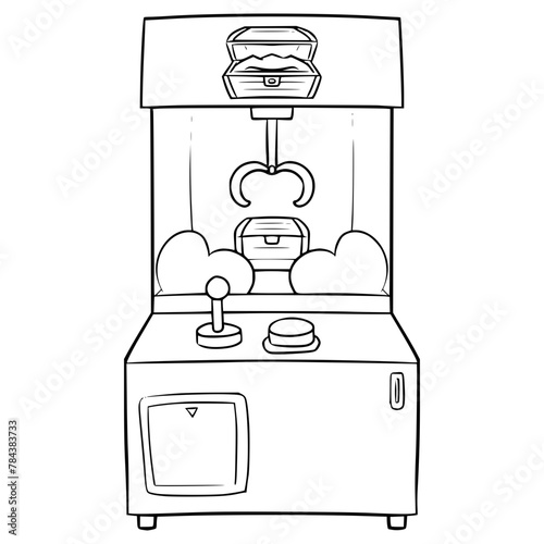 claw machine illustration hand drawn outline vector