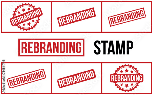 Rebranding Rubber Stamp Set Vector