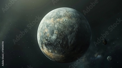 Ultra-realistic depiction of the planet Pluto, high-resolution photo
