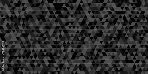 Vector geometric seamless technology gray and black triangle background. Abstract digital grid light pattern black Polygon Mosaic triangle Background  business and corporate background.