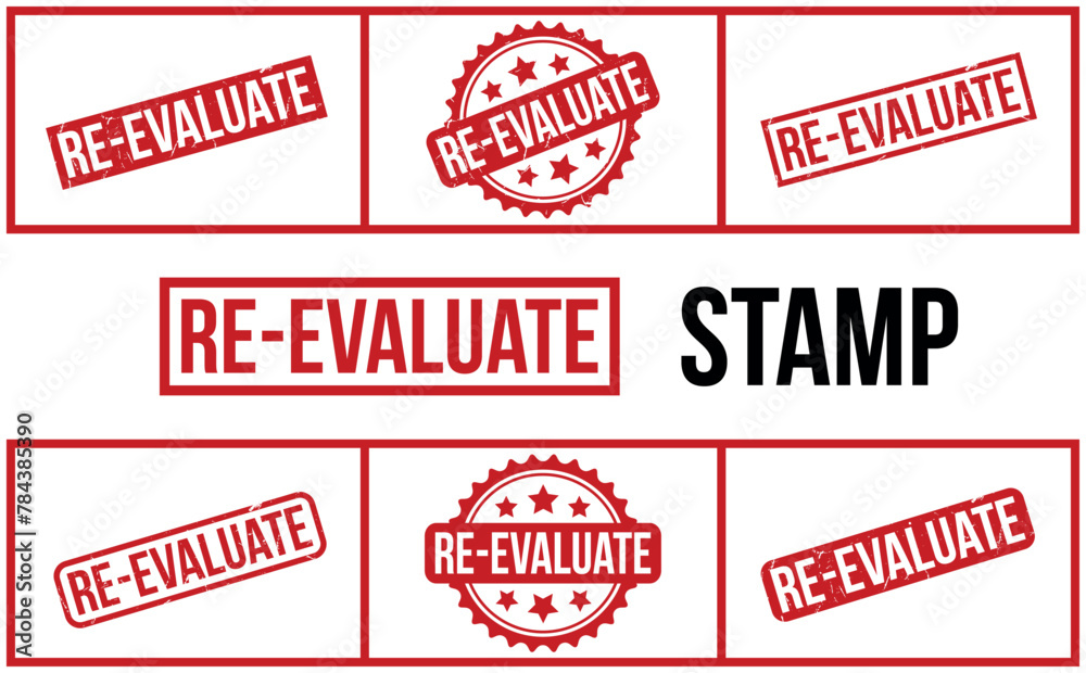 Re Evaluate Rubber Stamp Set Vector Re Evaluate Rubber Stamp Set Vector