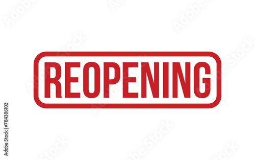 Red Reopening Rubber Stamp Seal Vector