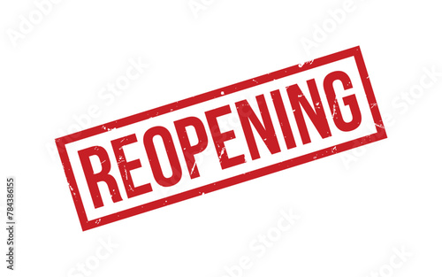 Red Reopening Rubber Stamp Seal Vector