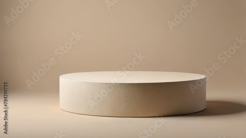 Luxurious Minimalism Beige Natural Podium with Texture and Shadow for Product Display © Oleks Stock