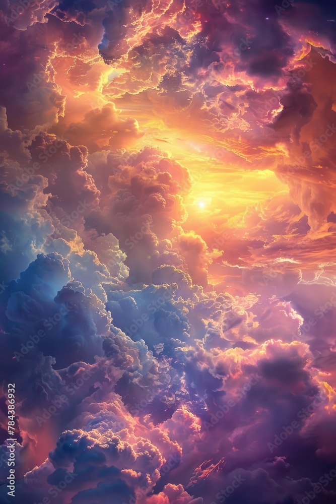 Beautiful sunset with dramatic clouds. Suitable for various design projects