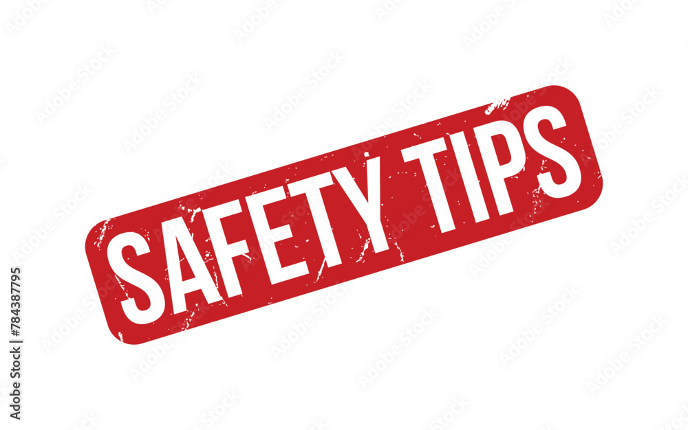 Fototapeta premium Safety Tips rubber grunge stamp seal vector