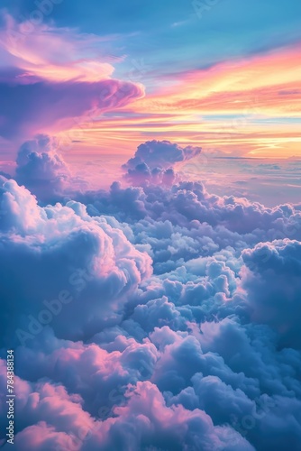 A serene view of the sky and clouds from above. Perfect for travel and aviation themes