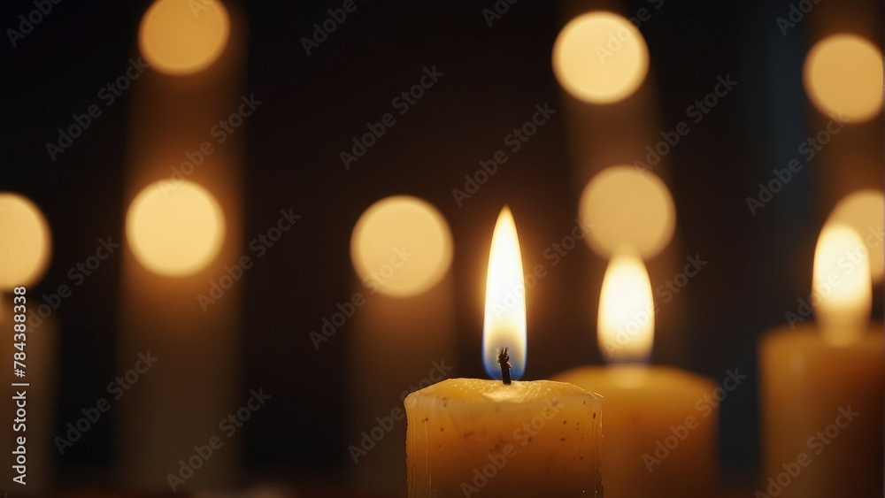 Divine Glow Christmas Advent Candlelight in Church with Golden Bokeh for Spiritual Reflection Divine Glow Christmas Advent Candlelight in Church with Golden Bokeh for Spiritual Reflection