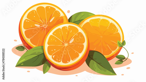Citrus fruit closeup .. 2d flat cartoon vactor illustration