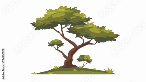 Unique tree image icon flat vector isolated on white