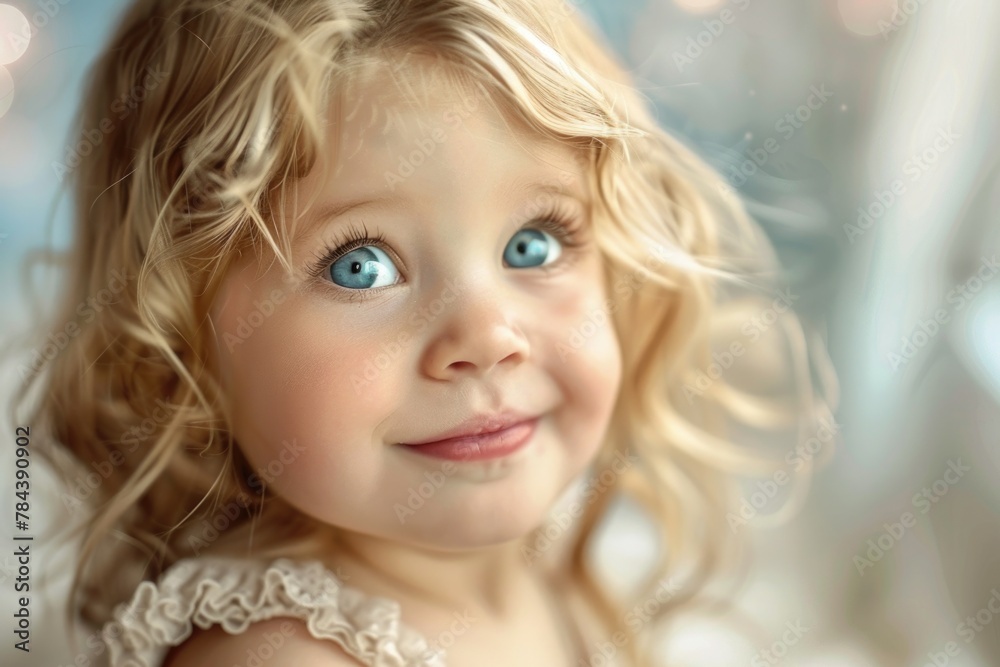 Close up of a child with striking blue eyes, perfect for portrait photography projects Close up of a child with striking blue eyes, perfect for portrait photography projects