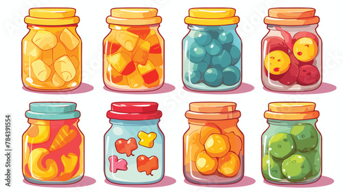 Color candy marmalade a few pieces 2d flat cartoon