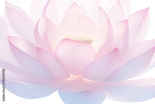 Realistic illustration image of lotus flower. Visual concept for meditation.