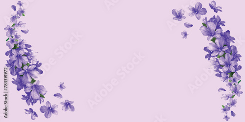 Vector illustration set of lavender flowers elements. Botanical illustrations of lavender branches in design element for decorating, greeting cards, postcards. Flat cartoon design.