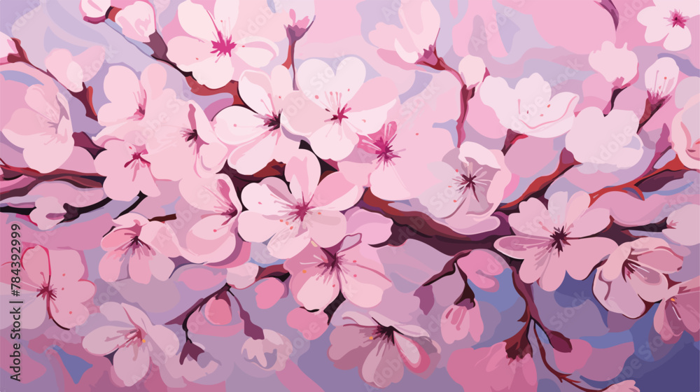 Contemporary Art Oil Painting of Cherry Blossom Sak